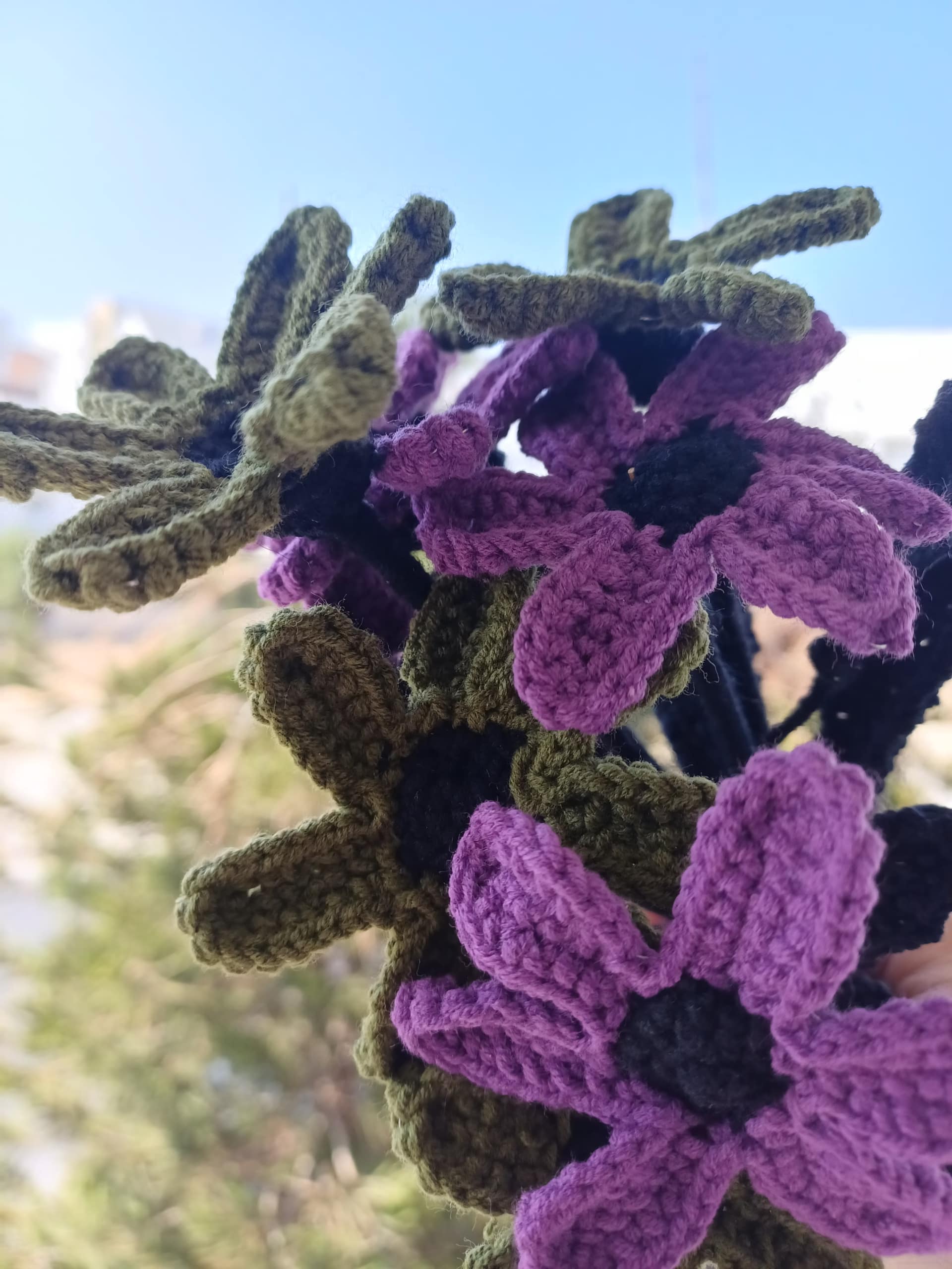 crochet flower bouquet, crochet flower gift, handmade crochet flowers, everlasting crochet bouquet, crochet flower home décor