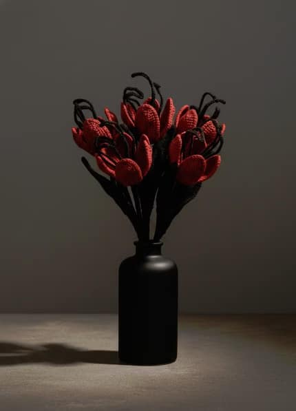 gothic crochet flower, crochet flower bouquet, crochet bouquet, crochet pattern, fake flowers, home decor, goth decor, wildflower bouquet, homedecor, bridal bouquet, crochet gifts, graduation bouquet, bridesmaid bouquet, gothic decor, amigurumi pattern,