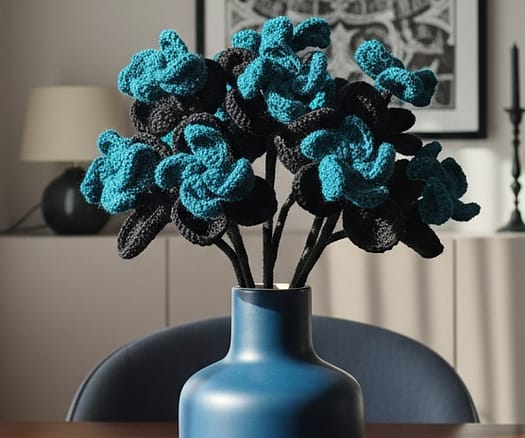 gothic crochet flower, crochet flower bouquet, crochet bouquet, crochet pattern, fake flowers, home decor, goth decor, wildflower bouquet, homedecor, bridal bouquet, crochet gifts, graduation bouquet, bridesmaid bouquet, gothic decor, amigurumi pattern,