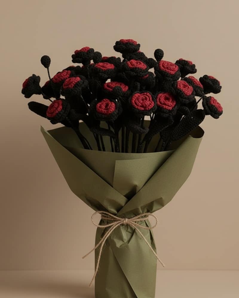 crochet pattern, crochet bouquet, crochet flowers, crochet gifts, home decor, amigurumi pattern, botanical art, dark academia art, wildflower bouquet, unique gifts, personalized gift, pdf, instant download, wedding gift, wedding bouquet, wedding decorations, flower pot, office decor, goth, crochet flower bundle,