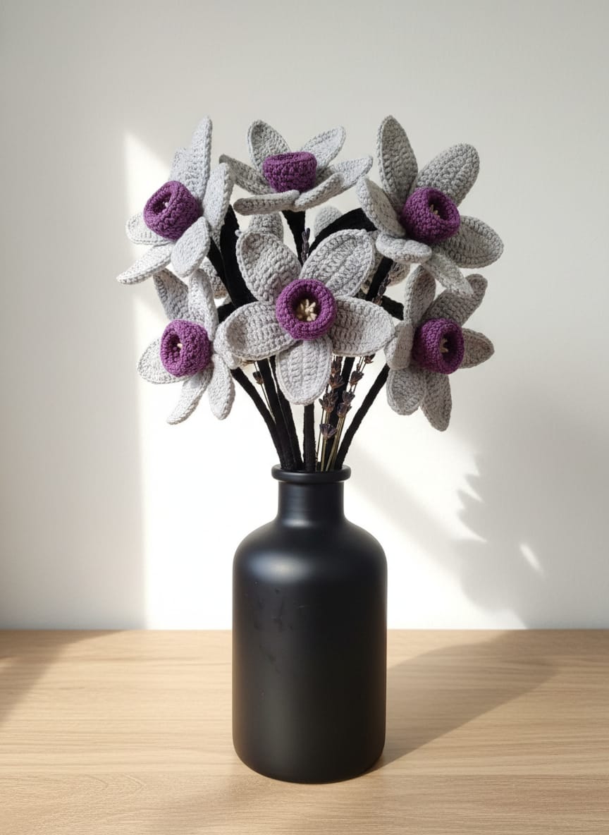 gothic crochet flower, crochet flower bouquet, crochet bouquet, crochet pattern, fake flowers, home decor, goth decor, wildflower bouquet, homedecor, bridal bouquet, crochet gifts, graduation bouquet, bridesmaid bouquet, gothic decor, amigurumi pattern,