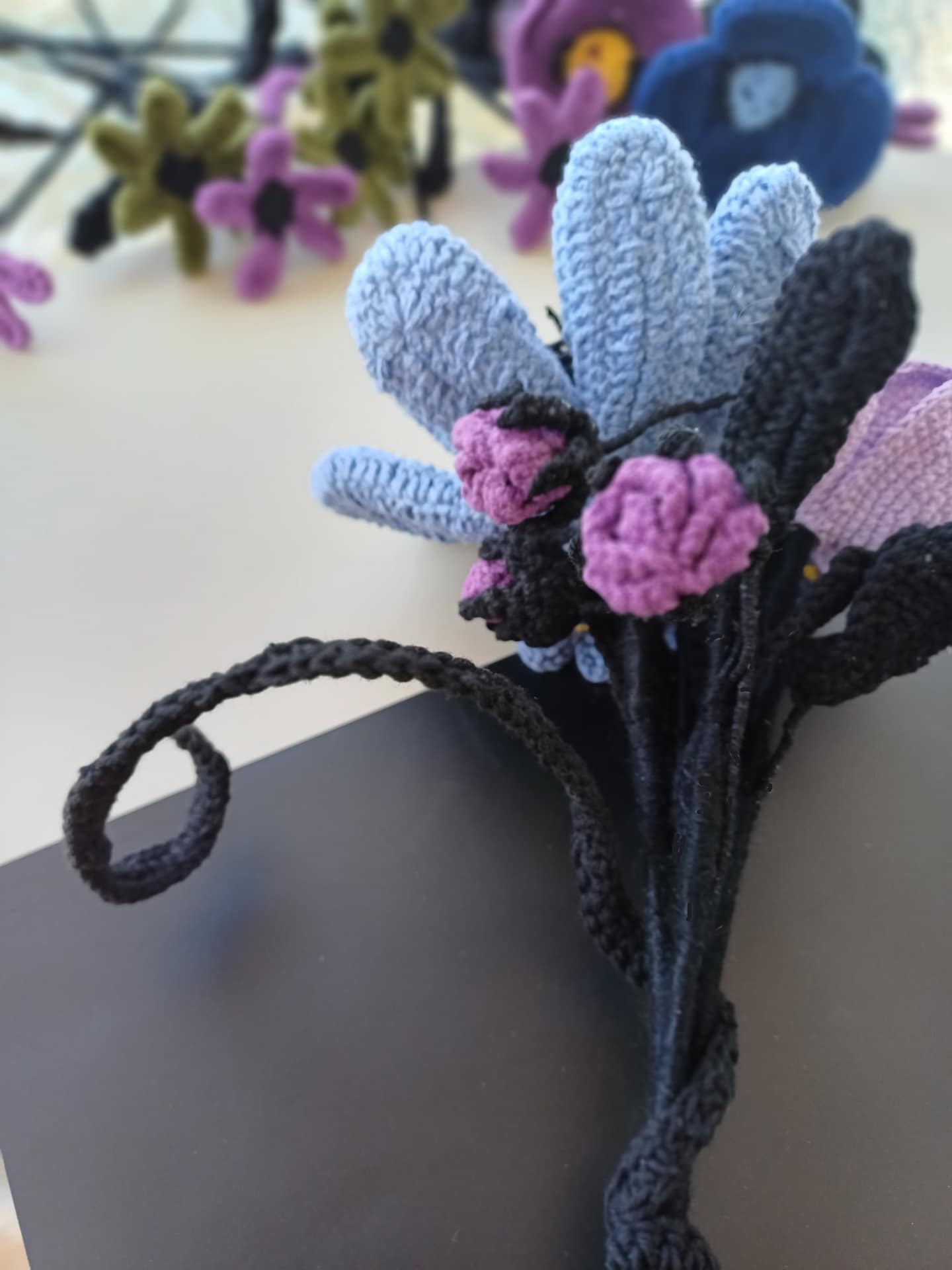 Witchy Weddings Crochet Bouquet by kootsiko com • Dark romantic niche goth crochet flower pattern black crochet rose pattern dark romantic crochet bouquet pattern victorian goth crochet flowers
