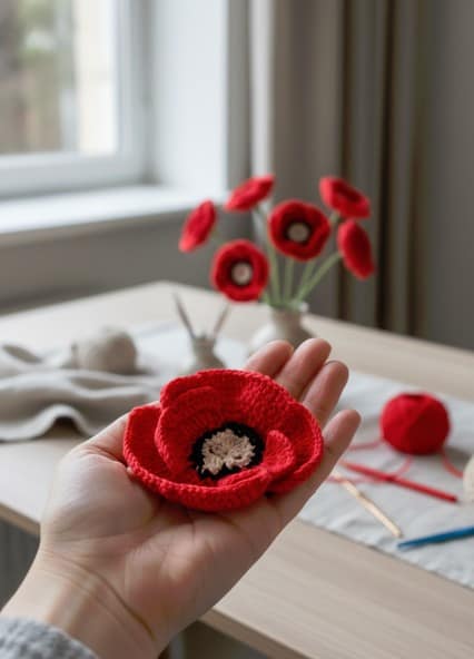 Skull Poppy crochet design from the Kootsiko pattern collection